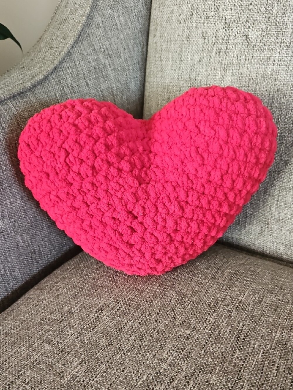 Handmade Crochet Red Pillow